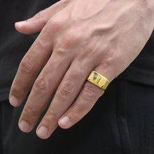 Load image into Gallery viewer, Gold Rectangle Signet Ring