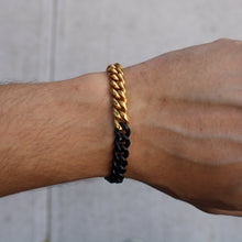 Load image into Gallery viewer, Gold and Black 8mm Cuban Link Bracelet