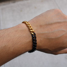Load image into Gallery viewer, Gold and Black 8mm Cuban Link Bracelet