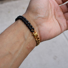 Load image into Gallery viewer, Gold and Black 8mm Cuban Link Bracelet