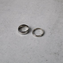 Load image into Gallery viewer, Silver Rings Set 8mm & 4mm Band