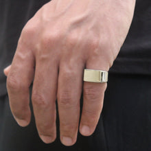 Load image into Gallery viewer, Silver Rectangle Signet Ring