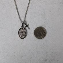 Load image into Gallery viewer, Silver Saint Michael & Mini Cross Pendant Necklace Set