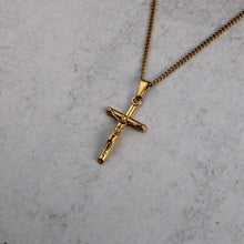 Load image into Gallery viewer, Gold Crucifix Cross Pendant Chain Necklace