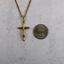 Load image into Gallery viewer, Gold Crucifix Cross Pendant Chain Necklace