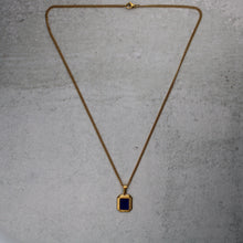 Load image into Gallery viewer, Gold Mini Blue Enamel Pendant Chain Necklace