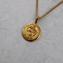 Load image into Gallery viewer, Gold Saint Christopher Pendant Chain Necklace