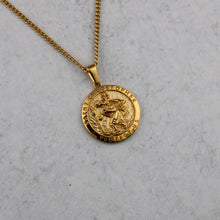 Load image into Gallery viewer, Gold Saint Christopher Pendant Chain Necklace