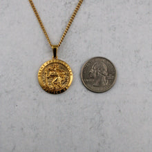 Load image into Gallery viewer, Gold Saint Christopher Pendant Chain Necklace