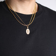 Load image into Gallery viewer, Gold Lady of Guadalupe Pendant Necklace & 3mm Rope Chain Set