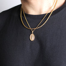 Load image into Gallery viewer, Gold Lady of Guadalupe Pendant Necklace & 3mm Rope Chain Set
