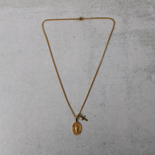 Load image into Gallery viewer, Gold Lady of Guadalupe & Mini Cross Pendant Necklace Set
