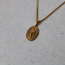 Load image into Gallery viewer, Gold Lady of Guadalupe Pendant Necklace & 3mm Rope Chain Set