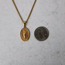 Load image into Gallery viewer, Gold Lady of Guadalupe Pendant Necklace & 3mm Rope Chain Set