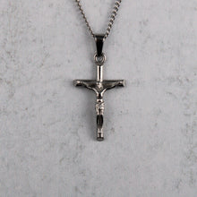 Load image into Gallery viewer, Silver Crucifix Cross Pendant Chain Necklace