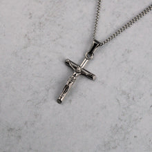 Load image into Gallery viewer, Silver Crucifix Cross Pendant Chain Necklace
