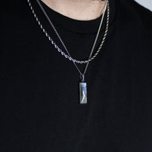 Load image into Gallery viewer, Silver Labradorite Pendant Chain Necklace