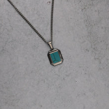Load image into Gallery viewer, Silver Mini Turquoise Pendant Chain Necklace