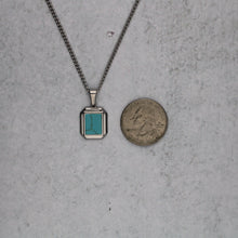 Load image into Gallery viewer, Silver Mini Turquoise Pendant Chain Necklace