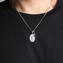 Load image into Gallery viewer, Silver Lady of Guadalupe & Mini Cross Pendant Necklace Set