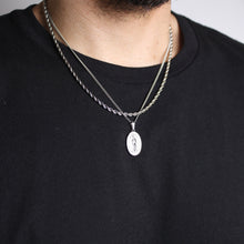 Load image into Gallery viewer, Silver Lady of Guadalupe Pendant Necklace & 3mm Rope Chain Set