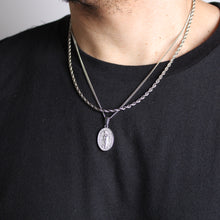 Load image into Gallery viewer, Silver Lady of Guadalupe Pendant Necklace & 3mm Rope Chain Set