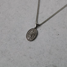 Load image into Gallery viewer, Silver Lady of Guadalupe Pendant Necklace & 3mm Rope Chain Set