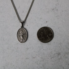 Load image into Gallery viewer, Silver Lady of Guadalupe Pendant Necklace & 3mm Rope Chain Set