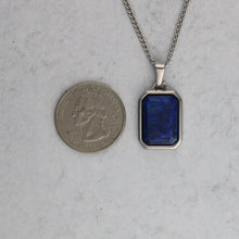 Load image into Gallery viewer, Silver Lapis Lazuli Pendant Chain Necklace