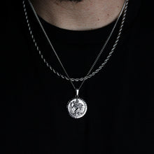 Load image into Gallery viewer, Silver Saint Christopher Pendant Chain Necklace