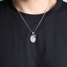 Load image into Gallery viewer, Silver Saint Michael & Mini Cross Pendant Necklace Set