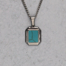 Load image into Gallery viewer, Silver Mini Turquoise Pendant Chain Necklace