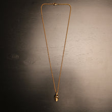 Load image into Gallery viewer, Gold Skull Pendant Chain Necklace
