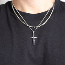 Load image into Gallery viewer, Silver Crucifix Cross Pendant Chain Necklace