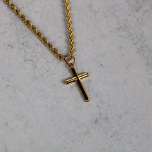 Load image into Gallery viewer, Gold Cross Pendant Chain Necklace
