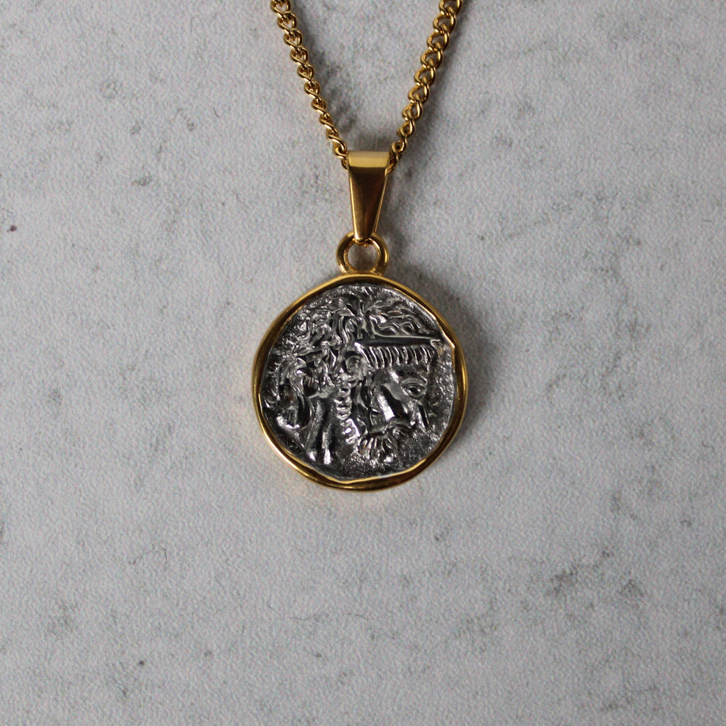 Gold Zeus Pendant Chain Necklace