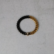 Load image into Gallery viewer, Gold and Black 10mm Cuban Link Bracelet
