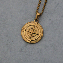 Load image into Gallery viewer, Gold Compass Pendant Chain Necklace
