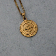Load image into Gallery viewer, Gold Compass Pendant Chain Necklace
