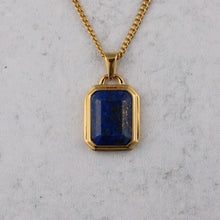 Load image into Gallery viewer, Gold Lapis Lazuli Stone Pendant Chain Necklace
