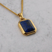 Load image into Gallery viewer, Gold Lapis Lazuli Stone Pendant Chain Necklace

