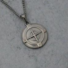 Load image into Gallery viewer, Silver Compass Pendant Chain Necklace
