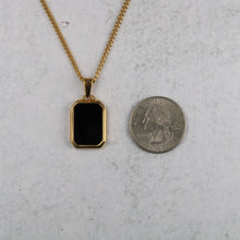 Load image into Gallery viewer, Gold Onyx Pendant Chain Necklace
