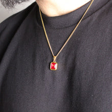 Load image into Gallery viewer, Gold Ruby Cubic Zirconia Pendant Chain Necklace

