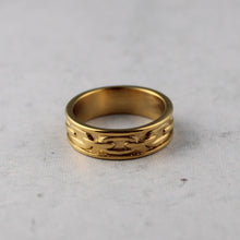Load image into Gallery viewer, gold chain link band ring
