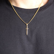 Load image into Gallery viewer, Gold Dagger Pendant Chain Necklace
