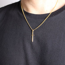 Load image into Gallery viewer, Gold Dagger Pendant Chain Necklace
