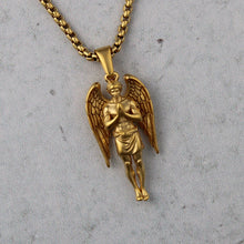 Load image into Gallery viewer, Gold Guardian Angel Pendant Chain Necklace
