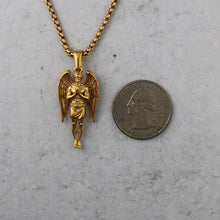 Load image into Gallery viewer, Gold Guardian Angel Pendant Chain Necklace
