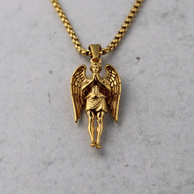 Load image into Gallery viewer, Gold Guardian Angel Pendant Chain Necklace
